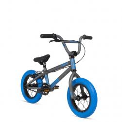 Велосипед BMX STOLEN AGENT 12 2020 13.25 матовый некрашеный крашеный с темными синими покрышками