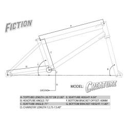 Fiction Creature 21 Black BMX Frame