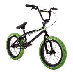Велосипед BMX Stolen 2021 AGENT 16 чорний з зеленим