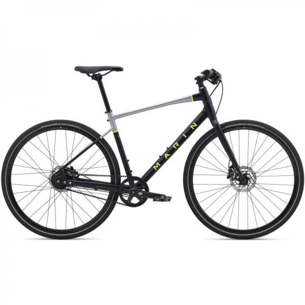 Городской велосипед 28" Marin PRESIDIO 3 рама - XL 2021 Satin Black/Charcoal/Gloss Hi-Vis Yellow